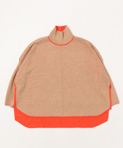 INTERPLANET（インタープラネット）の「リバーシブルポンチョニット（ニット/セーター・レディース・オレンジ/ブルー/グレイッシュベージュ/ベージュ・FREE）」の8枚目の写真