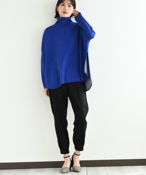 INTERPLANET（インタープラネット）の「リバーシブルポンチョニット（ニット/セーター・レディース・オレンジ/ブルー/グレイッシュベージュ/ベージュ・FREE）」の14枚目の写真