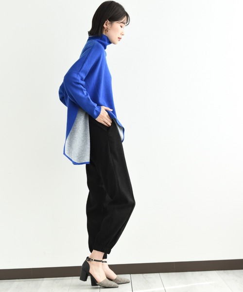 INTERPLANET（インタープラネット）の「リバーシブルポンチョニット（ニット/セーター・レディース・オレンジ/ブルー/グレイッシュベージュ/ベージュ・FREE）」の15枚目の写真