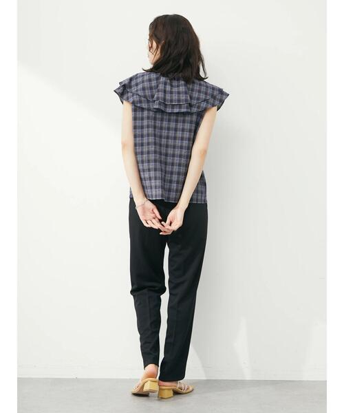 ELENCARE DUE（エレンカーレデュエ）の「・ELENCARE DUE チェックラッフルカラーブラウス（シャツ/ブラウス・レディース・ネイビー/サックスブルー/イエロー・FREE）」の17枚目の写真