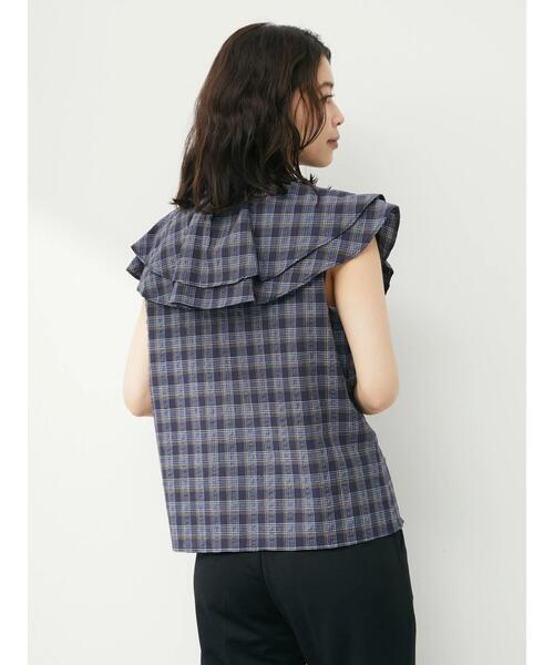 ELENCARE DUE（エレンカーレデュエ）の「・ELENCARE DUE チェックラッフルカラーブラウス（シャツ/ブラウス・レディース・ネイビー/サックスブルー/イエロー・FREE）」の20枚目の写真