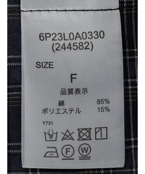 ELENCARE DUE（エレンカーレデュエ）の「・ELENCARE DUE チェックラッフルカラーブラウス（シャツ/ブラウス・レディース・ネイビー/サックスブルー/イエロー・FREE）」の7枚目の写真