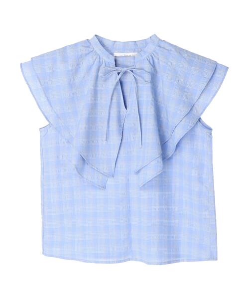 ELENCARE DUE（エレンカーレデュエ）の「・ELENCARE DUE チェックラッフルカラーブラウス（シャツ/ブラウス・レディース・ネイビー/サックスブルー/イエロー・FREE）」の10枚目の写真