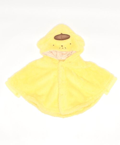 kids zoo(キッズズー)の「kids zoo×Sanrio Baby サンリオキャラクターボアマント・ケープ(ポンチョ・キッズ・ホワイト/ライトグレー/ピンク/イエロー/ブルー・S/M)」の4枚目の写真