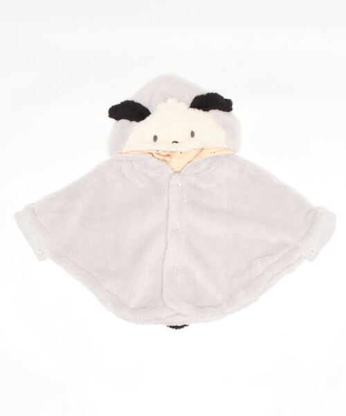 kids zoo(キッズズー)の「kids zoo×Sanrio Baby サンリオキャラクターボアマント・ケープ(ポンチョ・キッズ・ホワイト/ライトグレー/ピンク/イエロー/ブルー・S/M)」の1枚目の写真