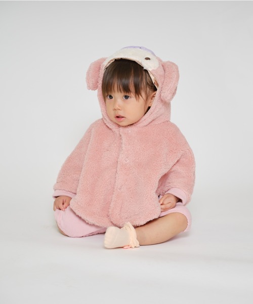 kids zoo(キッズズー)の「kids zoo×Sanrio Baby サンリオキャラクターボアマント・ケープ(ポンチョ・キッズ・ホワイト/ライトグレー/ピンク/イエロー/ブルー・S/M)」の16枚目の写真