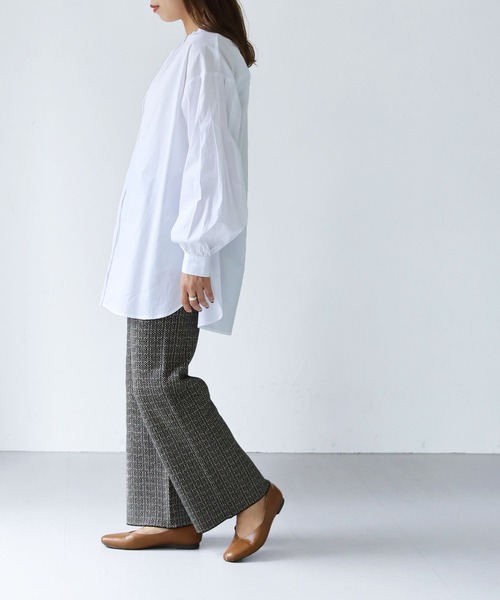 HER CLOSET（ハークローゼット）の「【shemoshelly】ストライプピンタックボリューム袖ブラウス（シャツ/ブラウス・レディース・ブラック/オフホワイト/ブルー・M）」の11枚目の写真