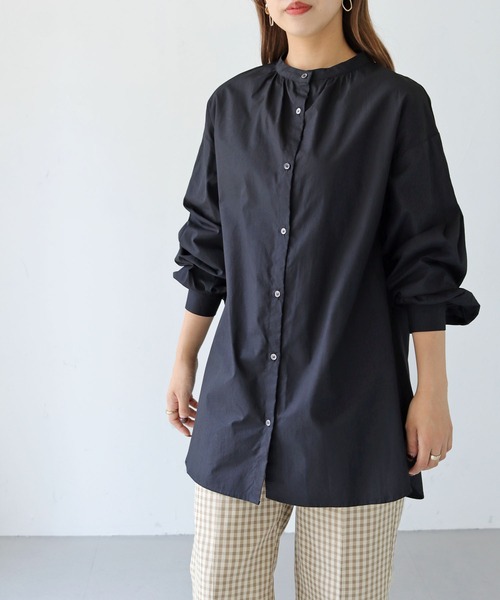 HER CLOSET（ハークローゼット）の「【shemoshelly】ストライプピンタックボリューム袖ブラウス（シャツ/ブラウス・レディース・ブラック/オフホワイト/ブルー・M）」の21枚目の写真