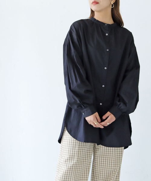 HER CLOSET（ハークローゼット）の「【shemoshelly】ストライプピンタックボリューム袖ブラウス（シャツ/ブラウス・レディース・ブラック/オフホワイト/ブルー・M）」の16枚目の写真