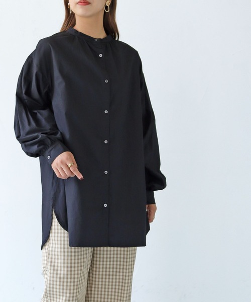 HER CLOSET（ハークローゼット）の「【shemoshelly】ストライプピンタックボリューム袖ブラウス（シャツ/ブラウス・レディース・ブラック/オフホワイト/ブルー・M）」の17枚目の写真