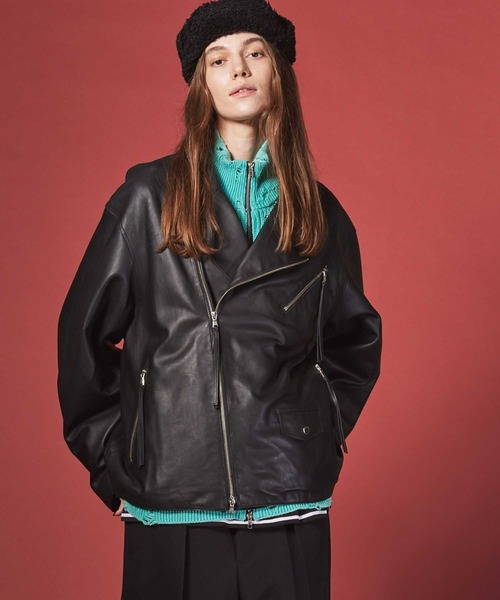 ライダースジャケット 《UNISEX》Lamb leather Prime-Over Double
