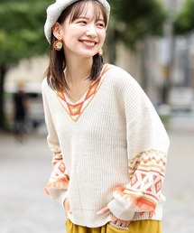 キカフリンジニットプルオーバー