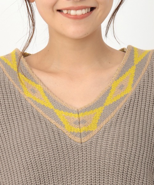 チチカカ（チチカカ）の「キカフリンジニットプルオーバー（ニット/セーター・レディース・グレー/アイボリー/ブラック・FREE）」の13枚目の写真