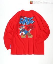 Tom＆Jerry（トムアンドジェリー）の「TOM＆JERRY（トムとジェリー）キャラクタータギングバックプリント・袖プリント ロンT/長袖Tシャツ（Tシャツ/カットソー）」