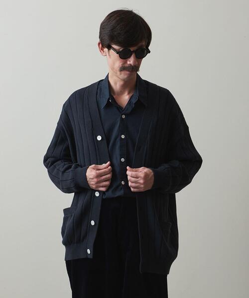 Steven Alan（スティーブンアラン）の「＜Steven Alan＞ SUP CTN VNECK CARDIGAN -LOOSE/カーディガン（カーディガン/ボレロ・メンズ・ネイビー/モカ・S/XL/L/M）」の4枚目の写真