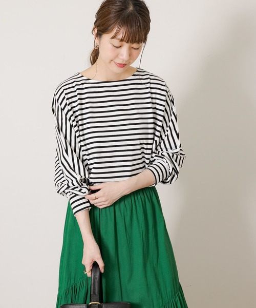 URBAN RESEARCH Sonny Label（アーバンリサーチサニーレーベル）の「ボーダードルマン長袖プルオーバー（Tシャツ/カットソー・レディース・ブラック/ネイビー/ブルー/レッド・FREE）」の5枚目の写真