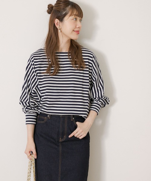 URBAN RESEARCH Sonny Label（アーバンリサーチサニーレーベル）の「ボーダードルマン長袖プルオーバー（Tシャツ/カットソー・レディース・ブラック/ネイビー/ブルー/レッド・FREE）」の11枚目の写真