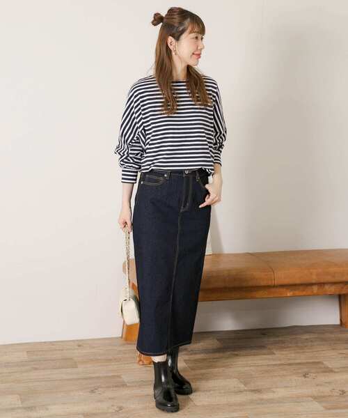 URBAN RESEARCH Sonny Label（アーバンリサーチサニーレーベル）の「ボーダードルマン長袖プルオーバー（Tシャツ/カットソー・レディース・ブラック/ネイビー/ブルー/レッド・FREE）」の15枚目の写真