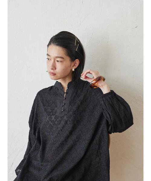 AMERICAN HOLIC(アメリカンホリック)の「インドCottonドビーブラウス(シャツ/ブラウス・レディース・ブラック/キャメル・L/M)」の6枚目の写真