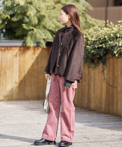 アルパカウールシャギー ノーカラージャケット | NOMBRE IMPAIR