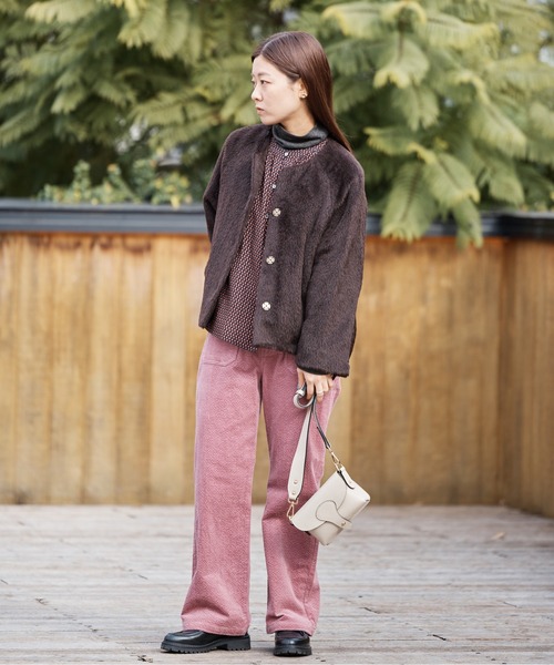 アルパカウールシャギー ノーカラージャケット | NOMBRE IMPAIR