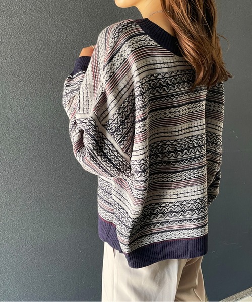 StyleSea(スタイルシー)の「ジャガードニットカーディガン(カーディガン/ボレロ・レディース・ネイビー/グリーン/マスタード・MEDIUM)」の16枚目の写真