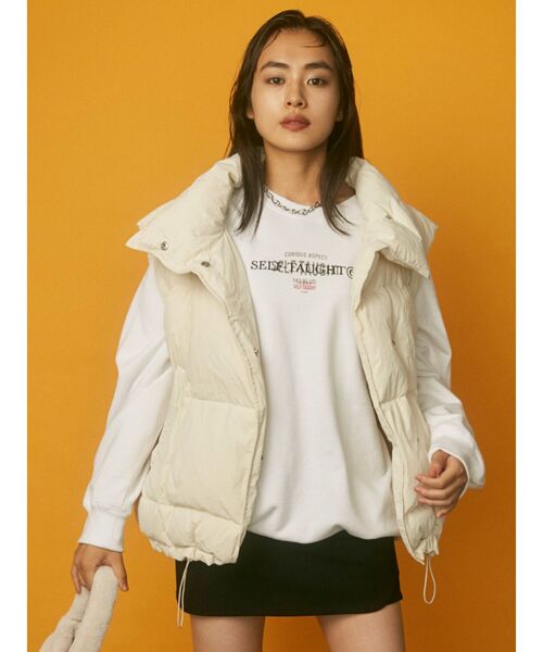 EMODA(エモダ)の「オーバーボーイズトレーナー(スウェット・レディース・ホワイト/ブラック/ネイビー/グレー・FREE)」の6枚目の写真