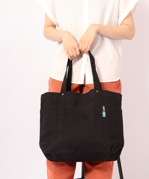 moz(モズ)の「moz キャンバストート L(トートバッグ・レディース・ブラック/ナチュラル/ブルー・L)」の2枚目の写真