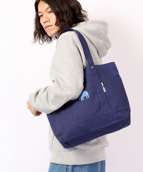 moz(モズ)の「moz キャンバストート L(トートバッグ・レディース・ブラック/ナチュラル/ブルー・L)」の9枚目の写真