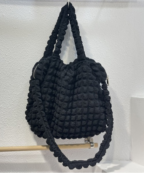 2way／ぽこぽこキルティングバッグ／ブラック 楽天市場】ぽこぽこ キルティング ショルダー 2way ななめがけ