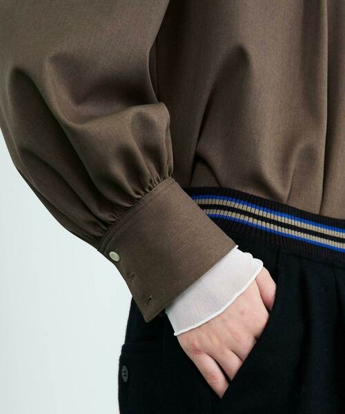 FRAPBOIS(フラボア)の「イージービエラ ブラウス(シャツ/ブラウス・レディース・ブラック/ブラウン・0/1)」の7枚目の写真