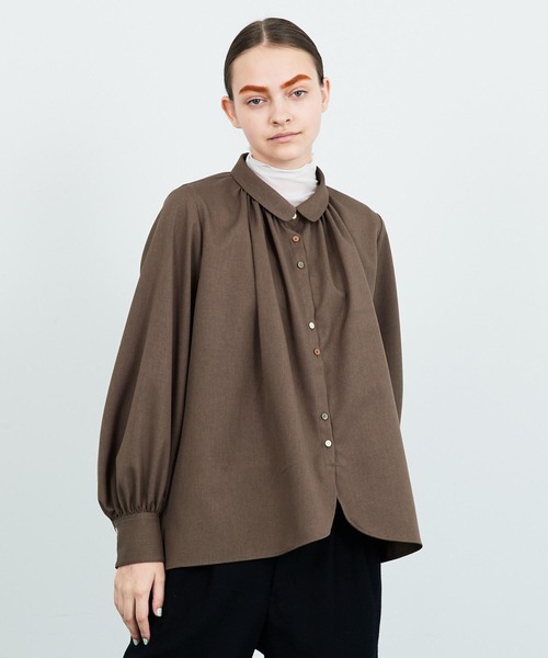 FRAPBOIS(フラボア)の「イージービエラ ブラウス(シャツ/ブラウス・レディース・ブラック/ブラウン・0/1)」の2枚目の写真