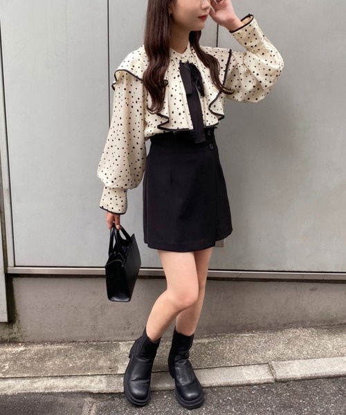 one after another NICE CLAUP(ワンアフターアナザーナイスクラップ)の「【リボンタイ取り外し可能】ビックカラー配色ブラウス(シャツ/ブラウス・レディース・オフホワイト/ブラック系その他/ベージュ系その他・FREE)」の19枚目の写真