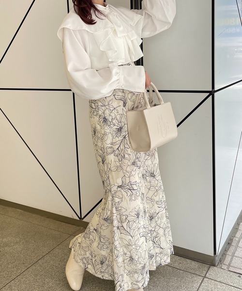 one after another NICE CLAUP(ワンアフターアナザーナイスクラップ)の「【リボンタイ取り外し可能】ビックカラー配色ブラウス(シャツ/ブラウス・レディース・オフホワイト/ブラック系その他/ベージュ系その他・FREE)」の6枚目の写真