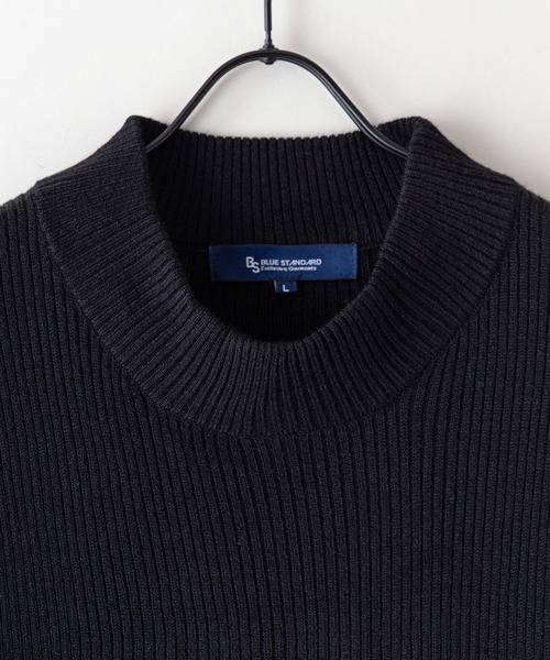 Blue Standard (ブルースタンダード)の「【BLUE STANDARD/ブルースタンダード】ストレッチ リブニット ハイネック モックネック(ニット/セーター・メンズ・ブラック/ホワイト/チャコールグレー・MEDIUM/LARGE/X-LARGE)」の16枚目の写真