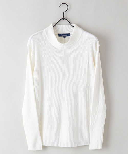 Blue Standard (ブルースタンダード)の「【BLUE STANDARD/ブルースタンダード】ストレッチ リブニット ハイネック モックネック(ニット/セーター・メンズ・ブラック/ホワイト/チャコールグレー・MEDIUM/LARGE/X-LARGE)」の10枚目の写真