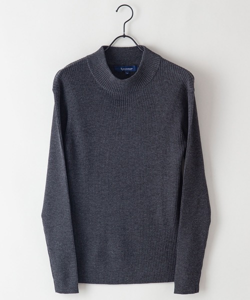 Blue Standard (ブルースタンダード)の「【BLUE STANDARD/ブルースタンダード】ストレッチ リブニット ハイネック モックネック(ニット/セーター・メンズ・ブラック/ホワイト/チャコールグレー・MEDIUM/LARGE/X-LARGE)」の14枚目の写真