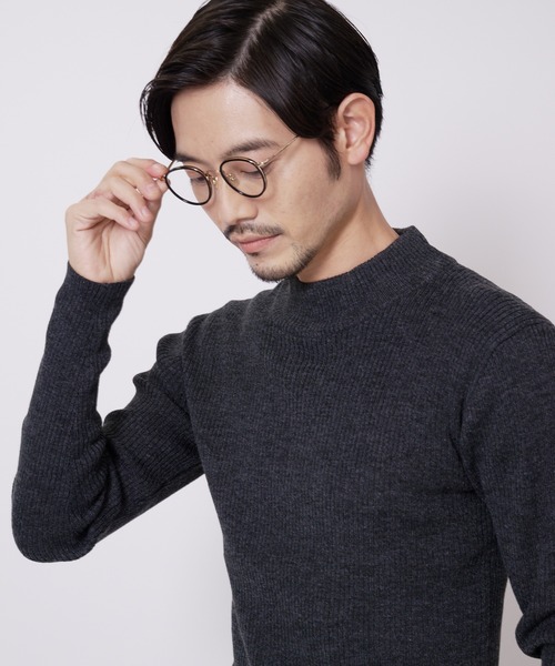 Blue Standard (ブルースタンダード)の「【BLUE STANDARD/ブルースタンダード】ストレッチ リブニット ハイネック モックネック(ニット/セーター・メンズ・ブラック/ホワイト/チャコールグレー・MEDIUM/LARGE/X-LARGE)」の7枚目の写真