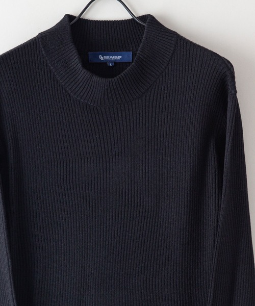 Blue Standard (ブルースタンダード)の「【BLUE STANDARD/ブルースタンダード】ストレッチ リブニット ハイネック モックネック(ニット/セーター・メンズ・ブラック/ホワイト/チャコールグレー・MEDIUM/LARGE/X-LARGE)」の13枚目の写真