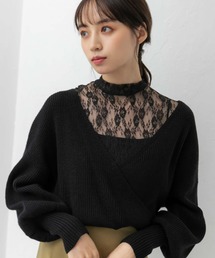 fifth | 【スタッフレコメンド】カシュクールハイネックレースドッキングニット(ニット/セーター)