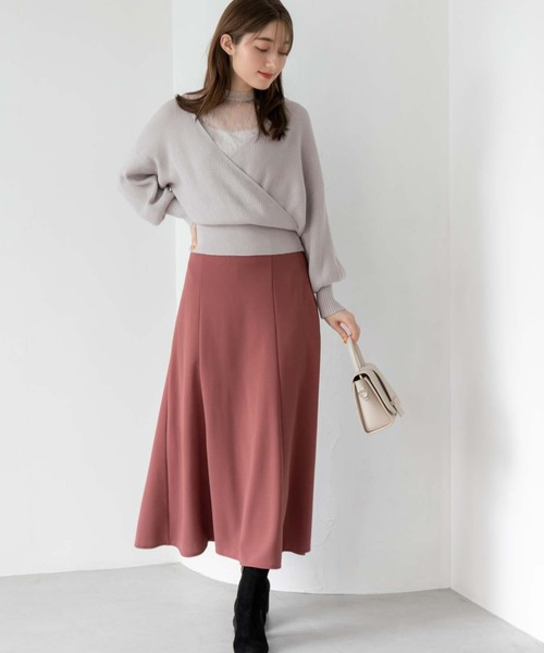 fifth（フィフス）の「【スタッフレコメンド】カシュクールハイネックレースドッキングニット（ニット/セーター・レディース・ベージュ/パープル/ブラック/オフホワイト・M）」の11枚目の写真