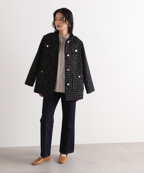 N.Natural Beauty Basicツイードジャケット ノーカラーツイードジャケット 24AW | ナチュラルビューティー