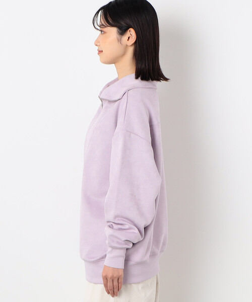 Purple&Yellow（パープルアンドイエロー）の「フェイクスエードダンボールニット ハーフジッププルオーバー（スウェット・レディース・グレイッシュベージュ/オフホワイト/ラベンダー/ミント・FREE）」の20枚目の写真