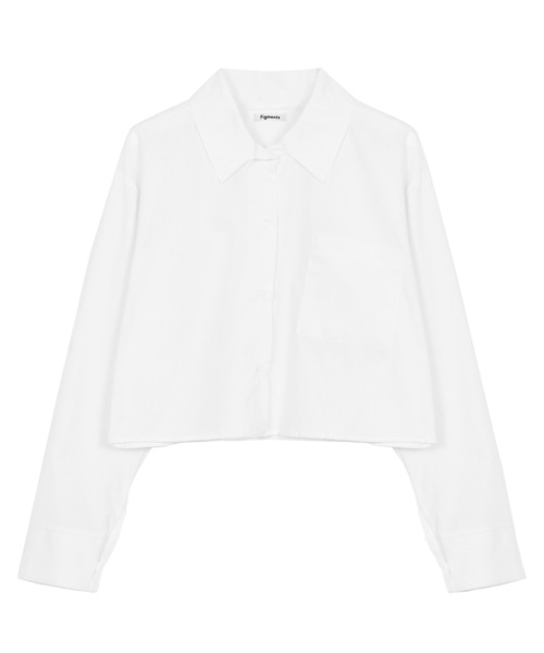 Figments(フィグメンツ)の「クロップドシャツ(シャツ/ブラウス・レディース・ホワイト/ブラック・FREE)」の10枚目の写真