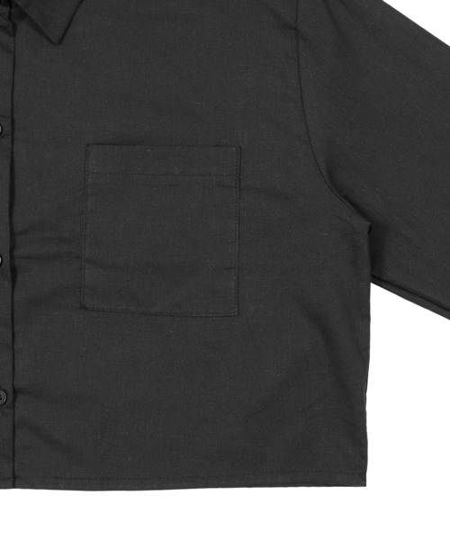 Figments(フィグメンツ)の「クロップドシャツ(シャツ/ブラウス・レディース・ホワイト/ブラック・FREE)」の3枚目の写真