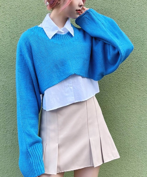 Figments(フィグメンツ)の「クロップドシャツ(シャツ/ブラウス・レディース・ホワイト/ブラック・FREE)」の13枚目の写真