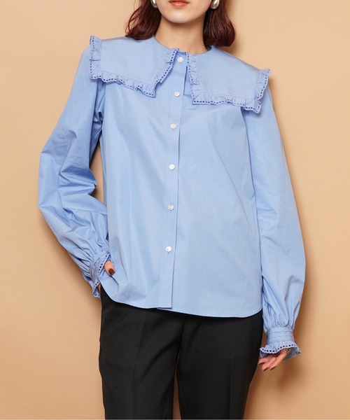 THE SHINZONE(ザ シンゾーン)の「FRILL SAILOR COLLAR BL(シャツ/ブラウス・レディース・ブルー/ホワイト・34)」の2枚目の写真