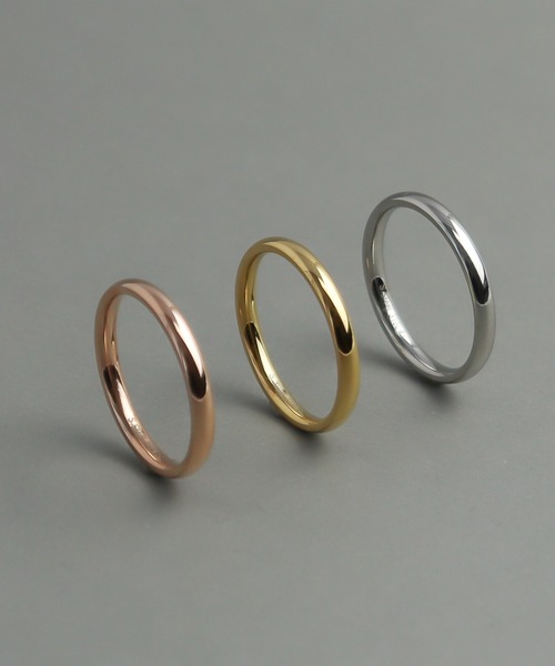 ieLS（イエルズ）の「金属アレルギー対応「ieLS」ペアリング　ステンレス　2mmシンプルリング（リング・メンズ・ゴールド/シルバー/ピンクゴールド・SS/S/M/L/#9/#11/#13/#15/#16）」の3枚目の写真