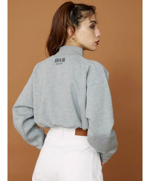 EVRIS（エヴリス）の「ハイネッククロップドスウェットトップス【セットアップ着用可能】（スウェット・レディース・ブラック/グレー/パープル/ホワイト・FREE）」の19枚目の写真