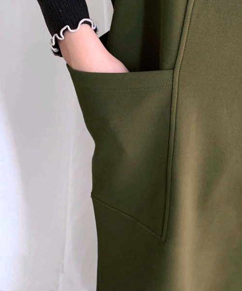 HER CLOSET(ハークローゼット)の「【vingtrois】キーネックダンボールジャンパースカート(ジャンパースカート・レディース・ベージュ/カーキ/ブラック・M)」の22枚目の写真